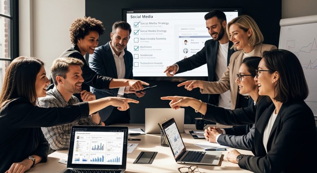 social media strategy, teamwork, digital planning